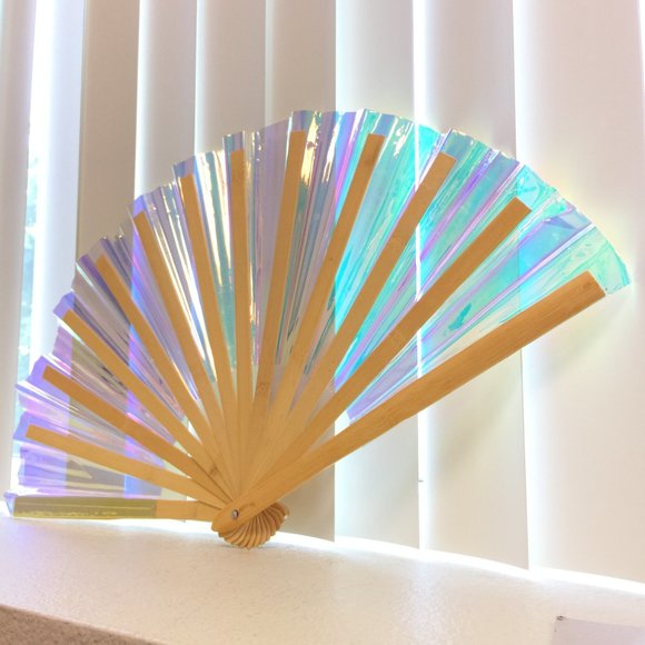 PRE-LOVED LASR - Liquid Shockwave Iridescent Fluid Rave Fan- MISC017 - Picture 6 of 10